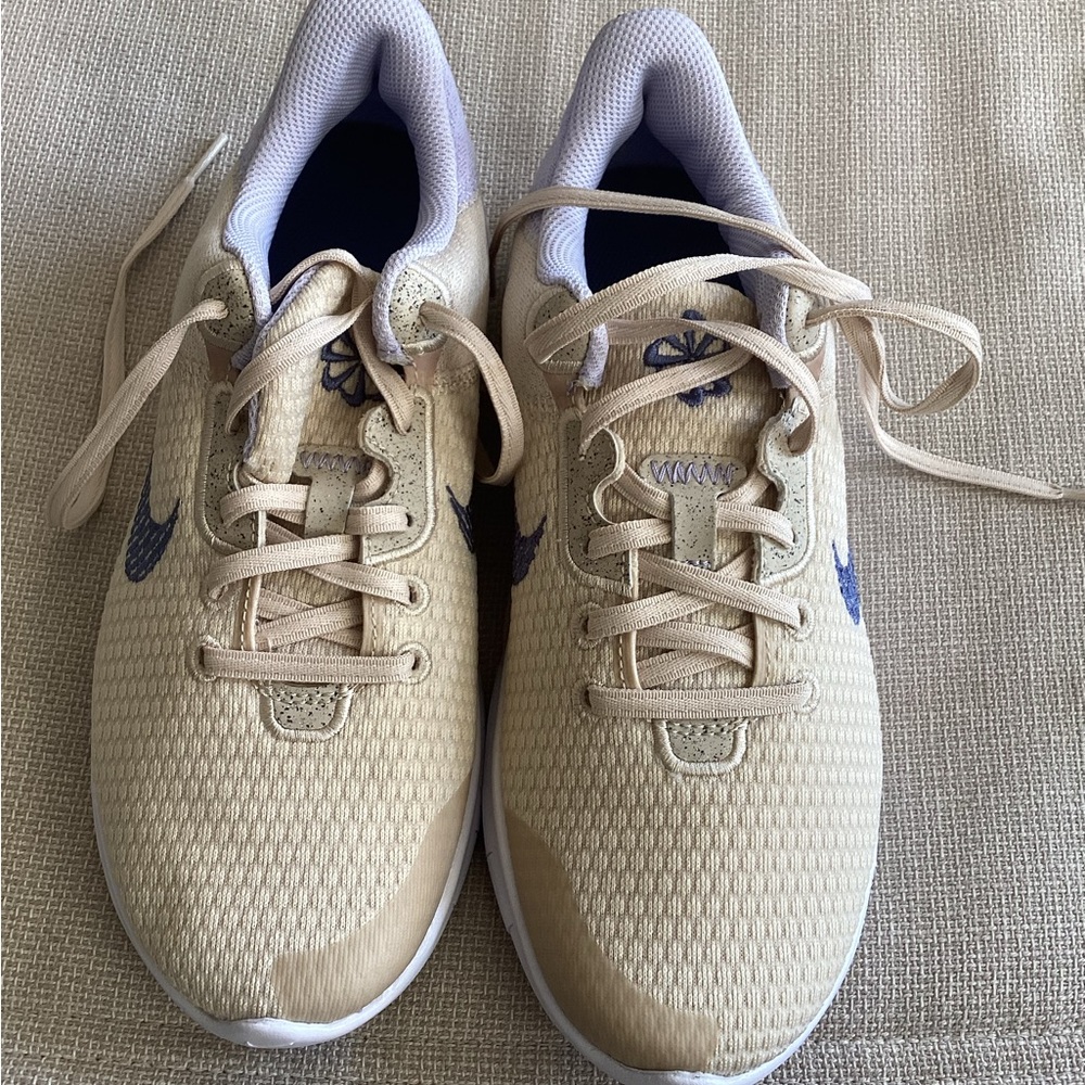 Nike Beige Sneakers with Blue Interior NWOT